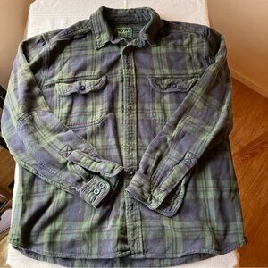 Woolrich Olive and Charcoal Plaid Shirt